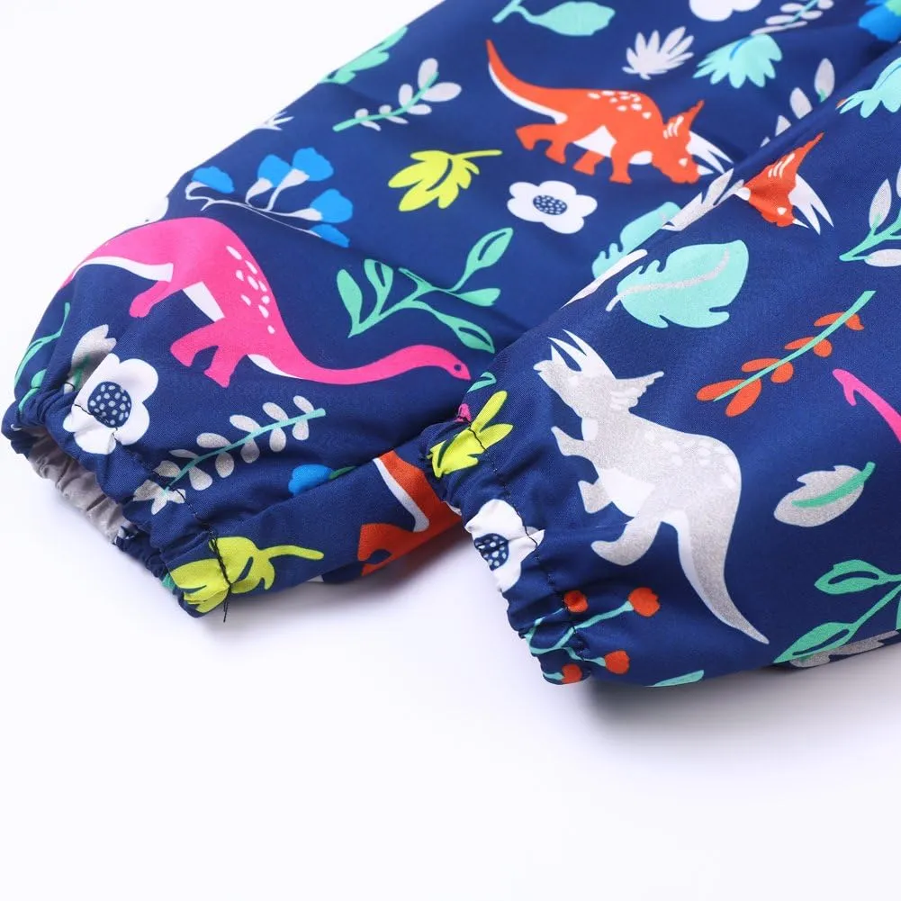 LZH Toddler Boys Girls Raincoat Waterproof Hooded Jacket Dinosaur Coat Pants Suit