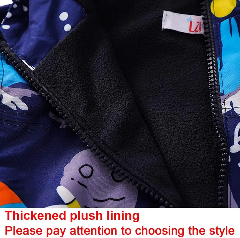 LZH Toddler Boys Girls Raincoat Waterproof Hooded Jacket Dinosaur Coat Pants Suit