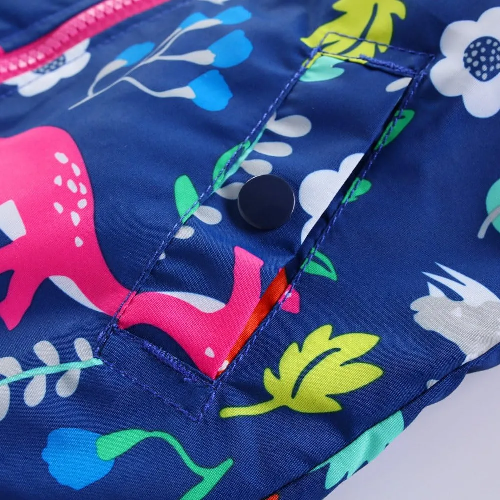 LZH Toddler Boys Girls Raincoat Waterproof Hooded Jacket Dinosaur Coat Pants Suit