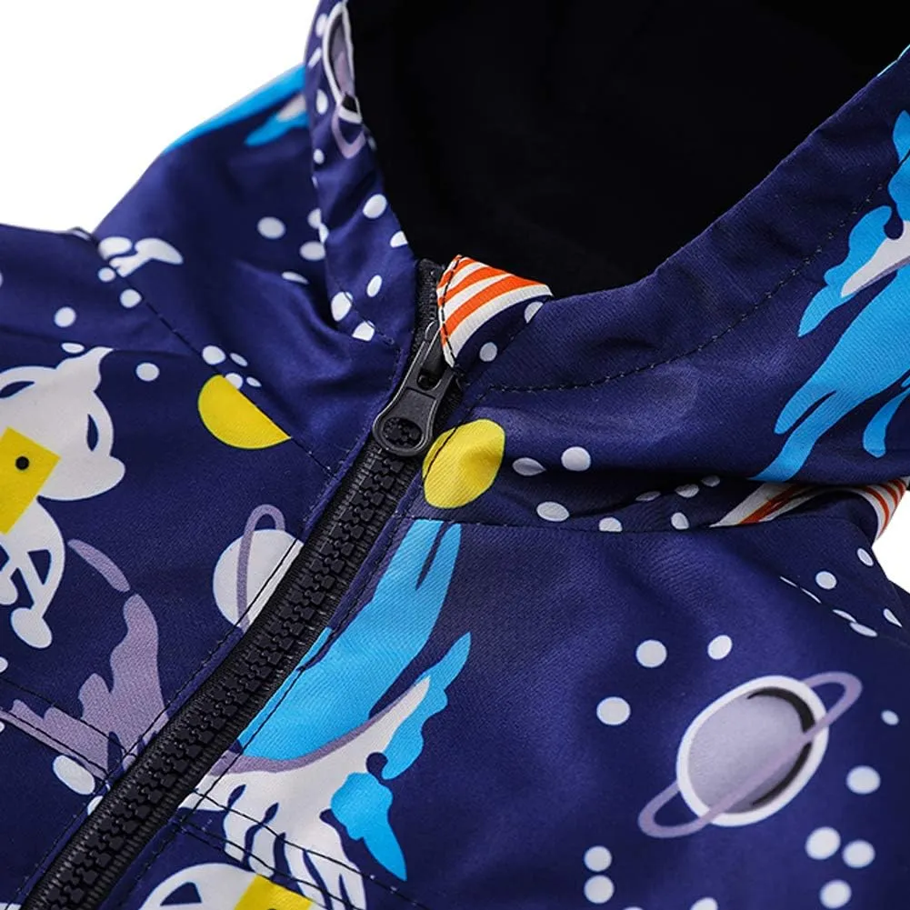 LZH Toddler Boys Girls Raincoat Waterproof Hooded Jacket Dinosaur Coat Pants Suit