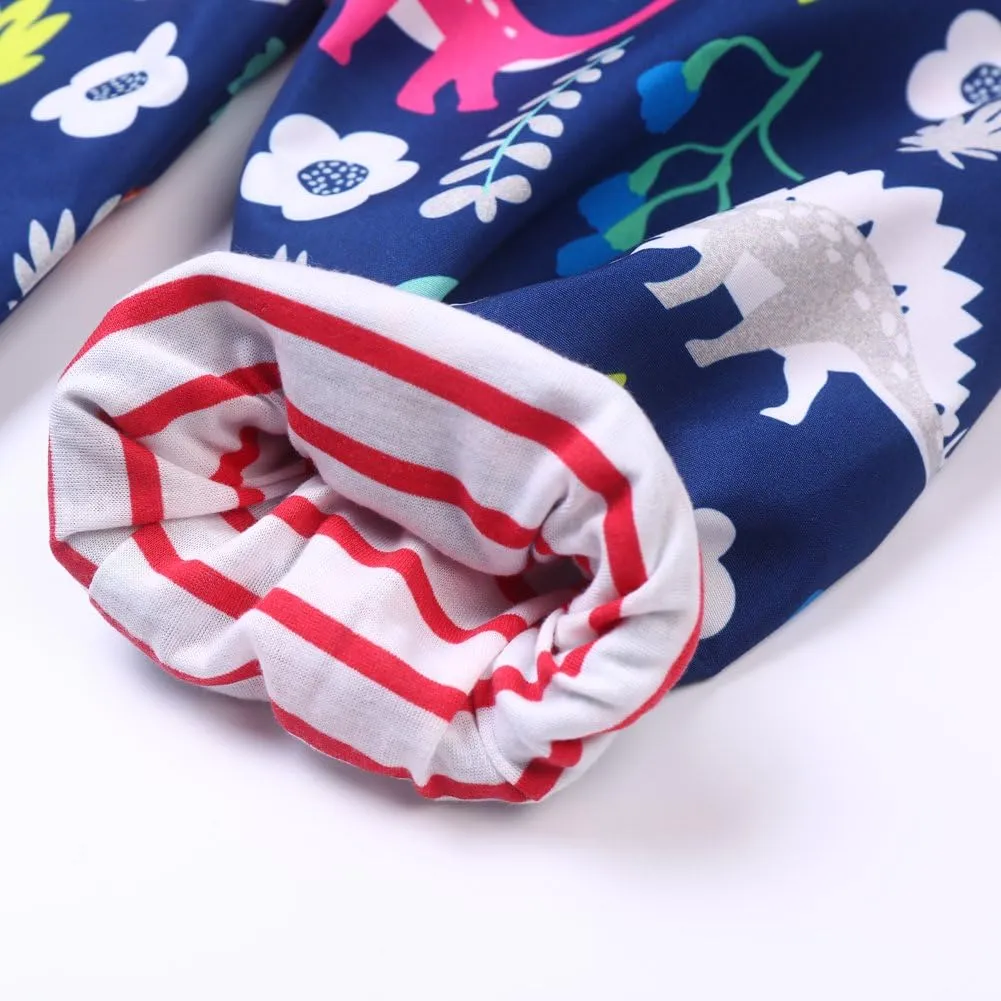 LZH Toddler Boys Girls Raincoat Waterproof Hooded Jacket Dinosaur Coat Pants Suit