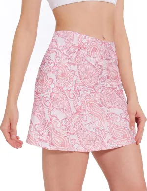 M MOTEEPI Tennis Skirts for Women High Waisted Golf Skort Skirt with Pockets 16" Tummy Control Skorts for Woman Dressy Casual