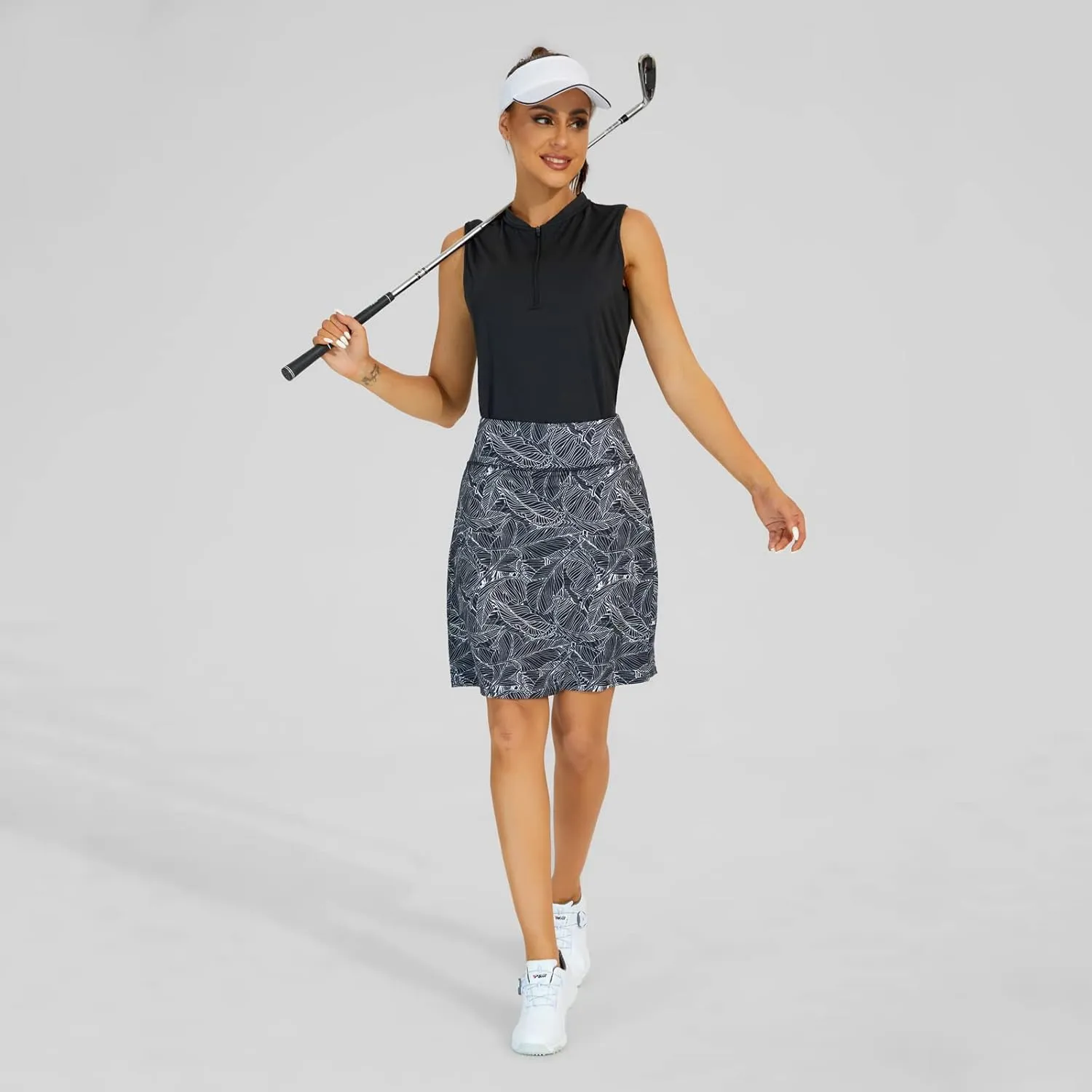 M MOTEEPI Womens Golf Shirt Sleeveless Golf Shirts Collared Zip Up Ladies Tennis Tank Tops