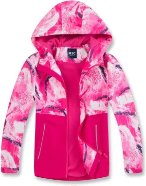 M2C Boys Girls Hooded Color Block Waterproof Fleece Lined Windbreaker Jacket