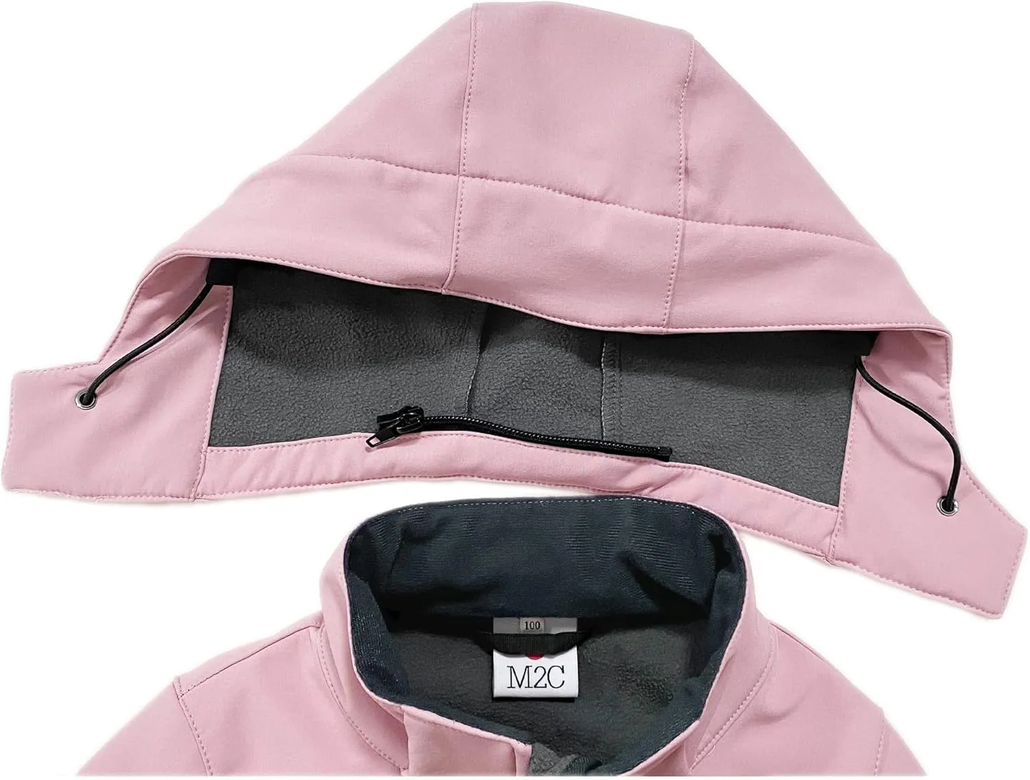 M2C Boys Girls Hooded Windbreaker Fleece Lined Softshell Jacket
