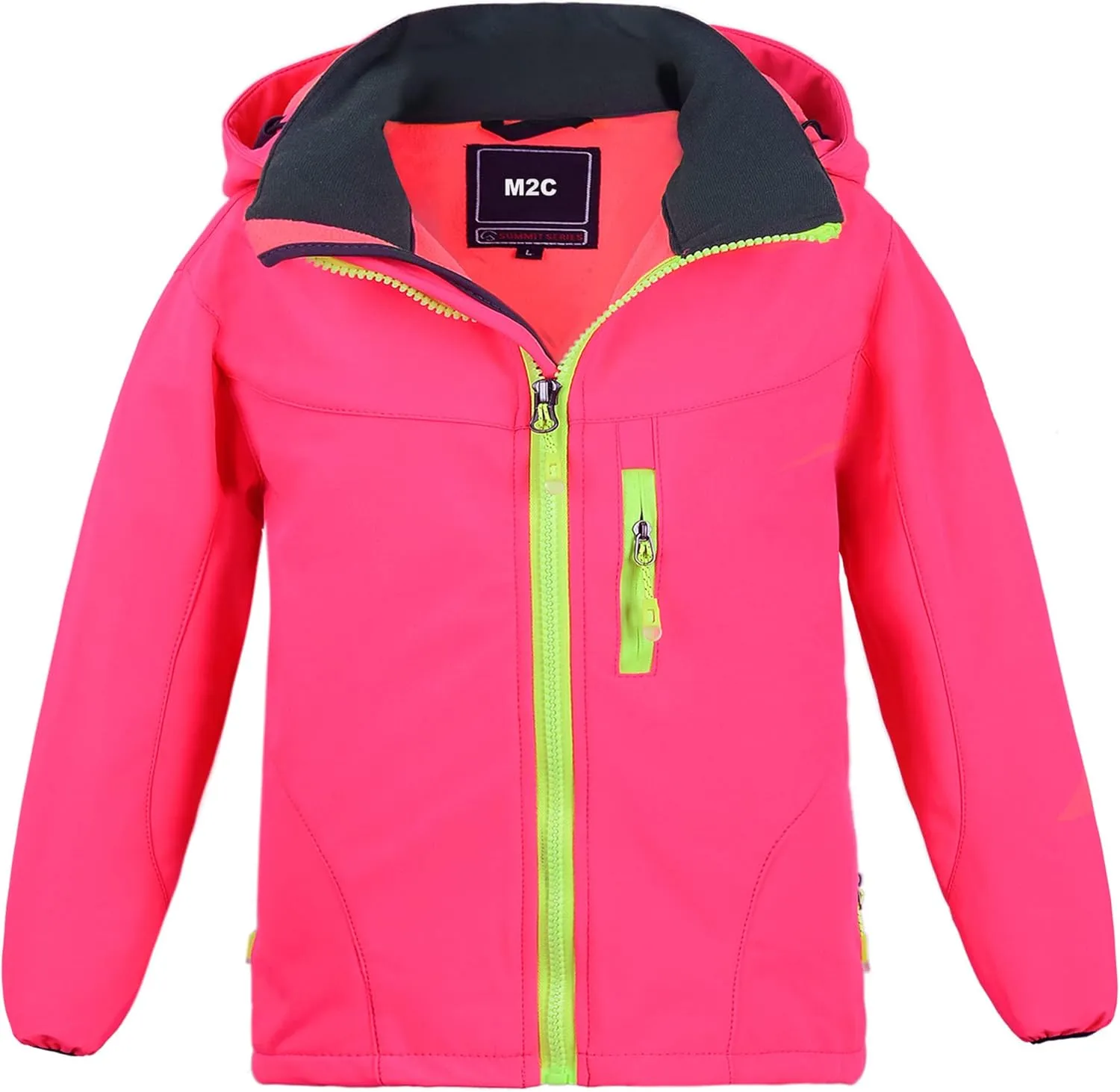 M2C Boys Girls Hooded Windbreaker Fleece Lined Softshell Jacket