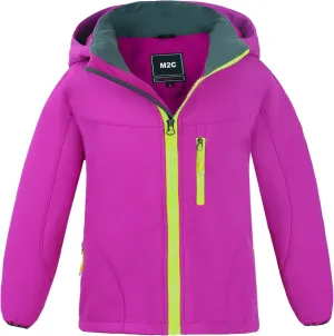 M2C Boys Girls Hooded Windbreaker Fleece Lined Softshell Jacket