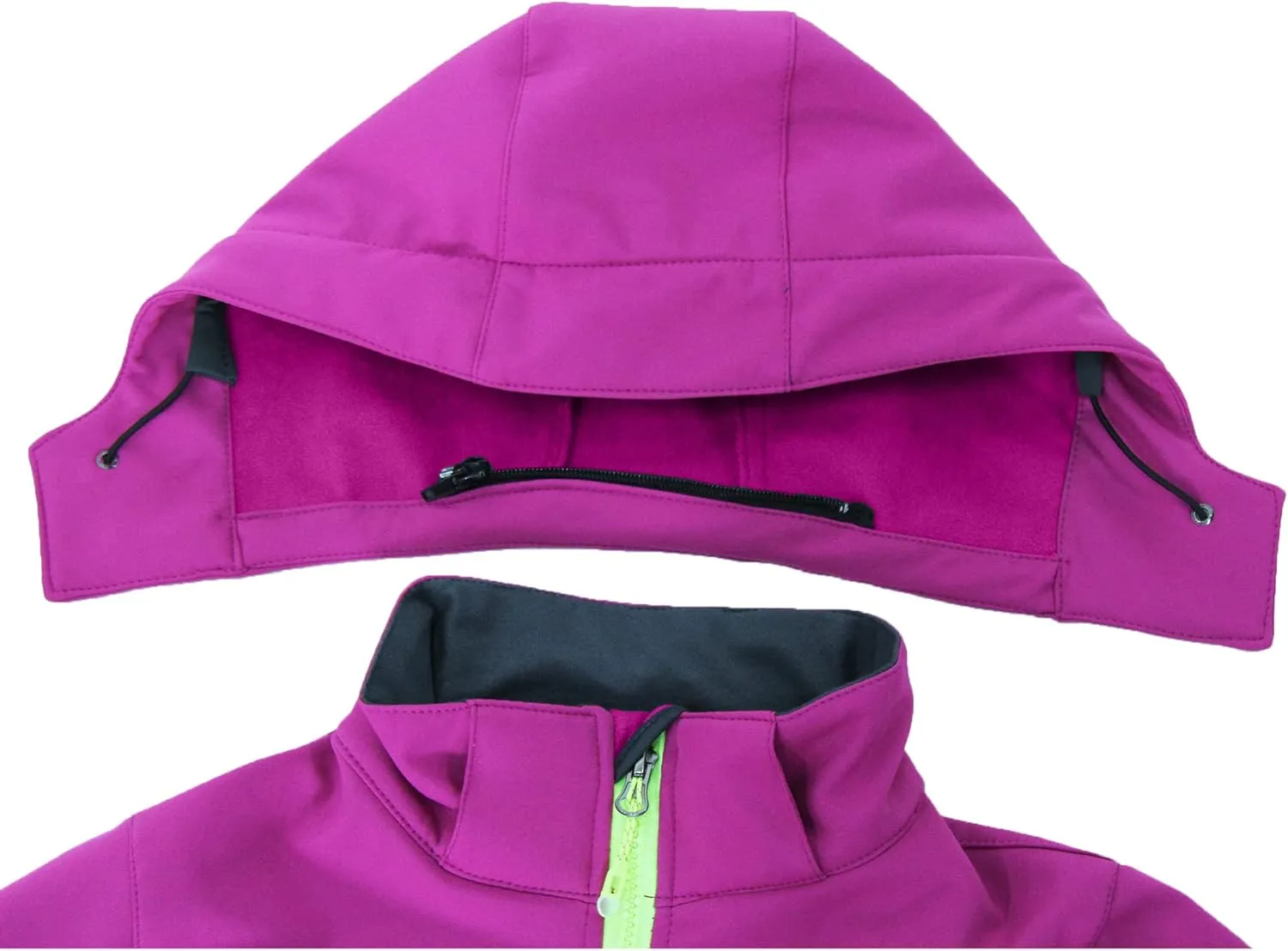 M2C Boys Girls Hooded Windbreaker Fleece Lined Softshell Jacket