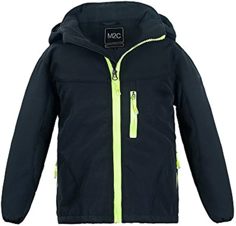 M2C Boys Girls Hooded Windbreaker Fleece Lined Softshell Jacket