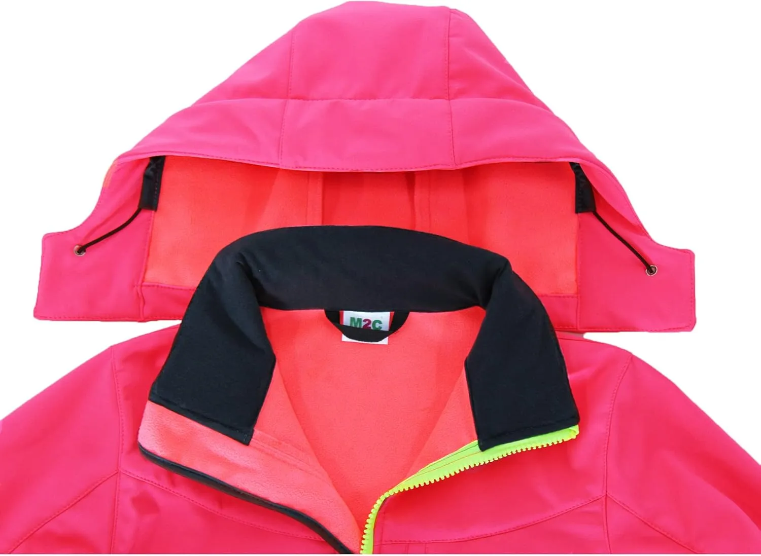 M2C Boys Girls Hooded Windbreaker Fleece Lined Softshell Jacket