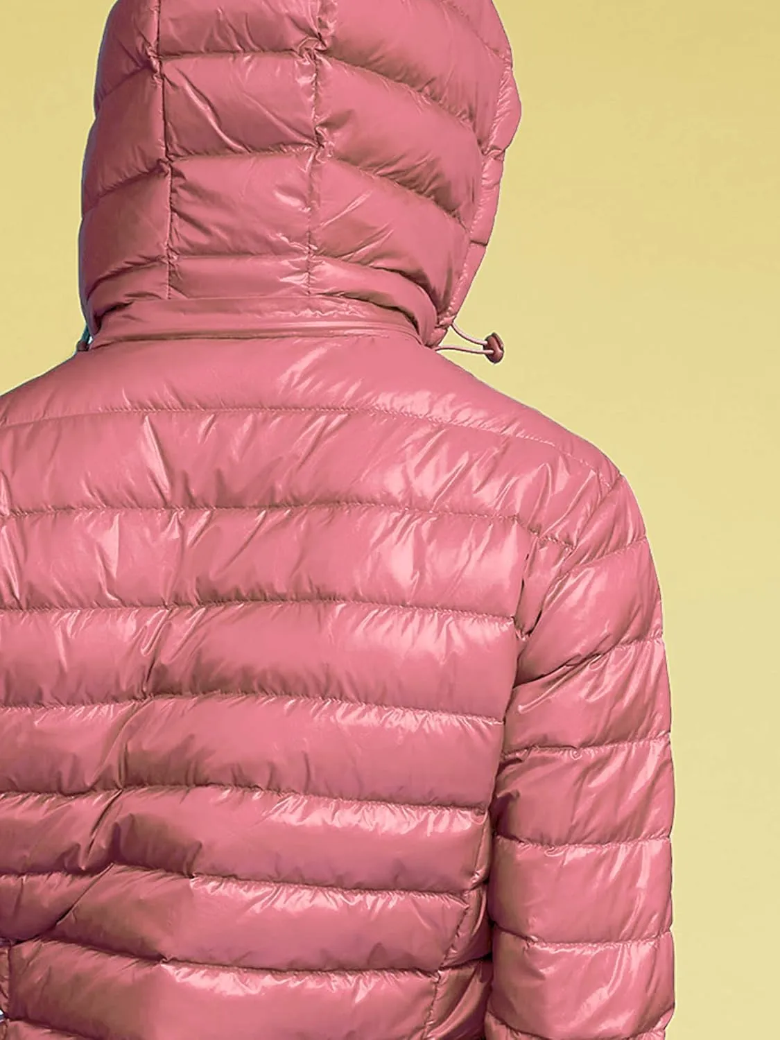 Made By Johnny Women's Ultra Light Weight Packable Down Jacket with Removable Hoodie