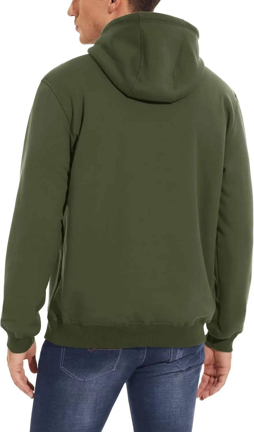 MAGCOMSEN Men's Heavy Hoodie Sherpa Fleece Lined Pullover Thick Winter Hooded Sweatshirt