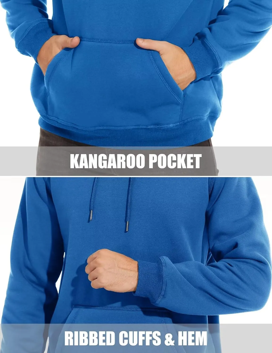 MAGCOMSEN Men's Heavy Hoodie Sherpa Fleece Lined Pullover Thick Winter Hooded Sweatshirt