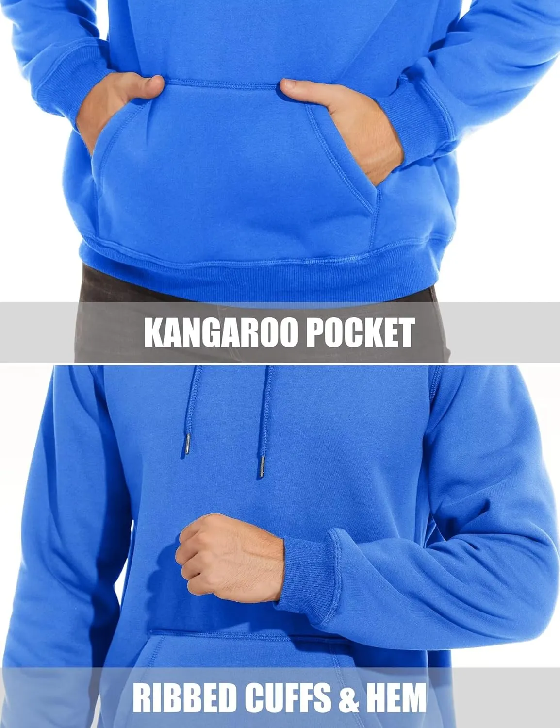 MAGCOMSEN Men's Heavy Hoodie Sherpa Fleece Lined Pullover Thick Winter Hooded Sweatshirt