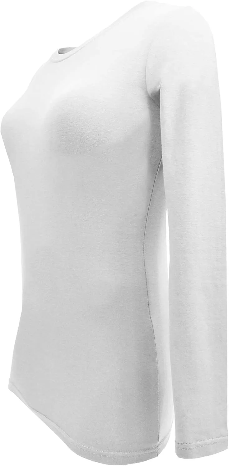 M&M SCRUBS Women's Under Scrub Tee Crew Neck Long Sleeve T-Shirt 5 - Pack
