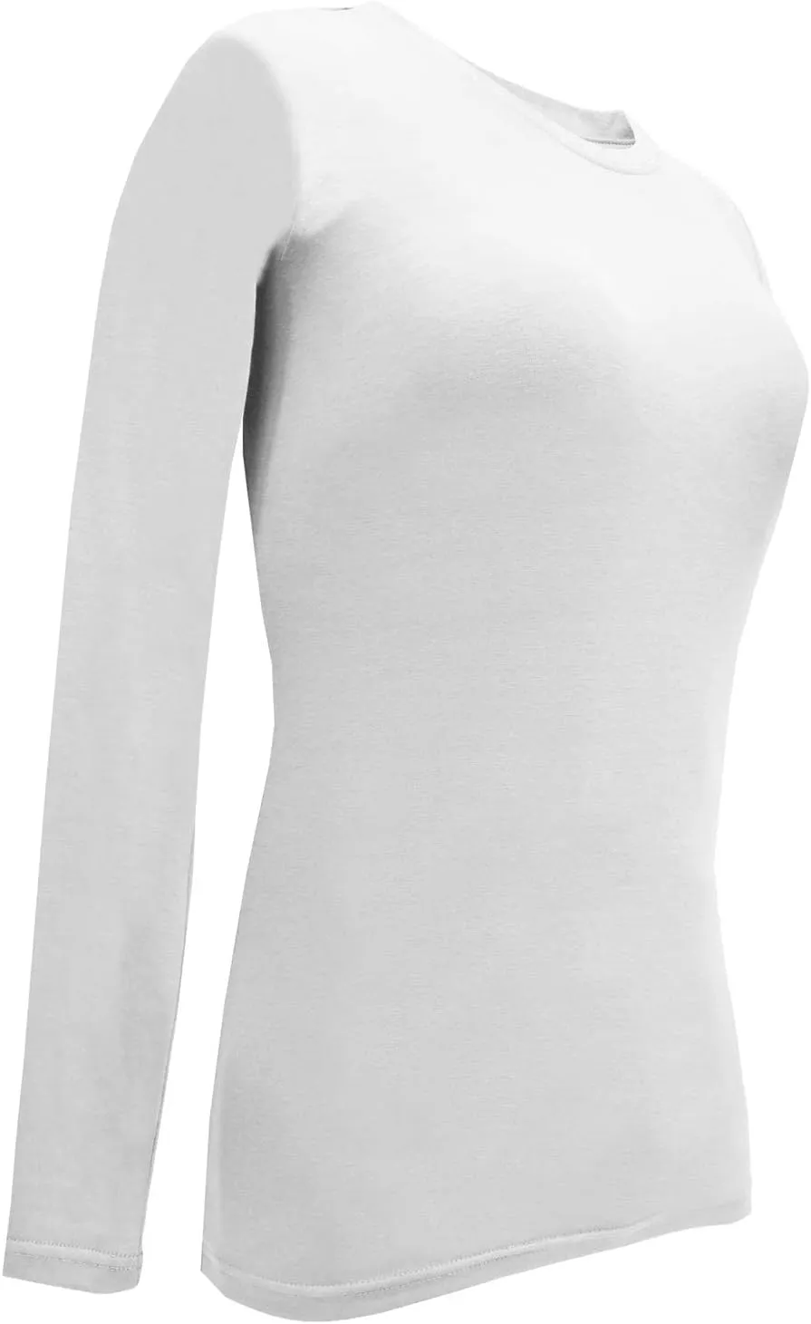M&M SCRUBS Women's Under Scrub Tee Crew Neck Long Sleeve T-Shirt 5 - Pack