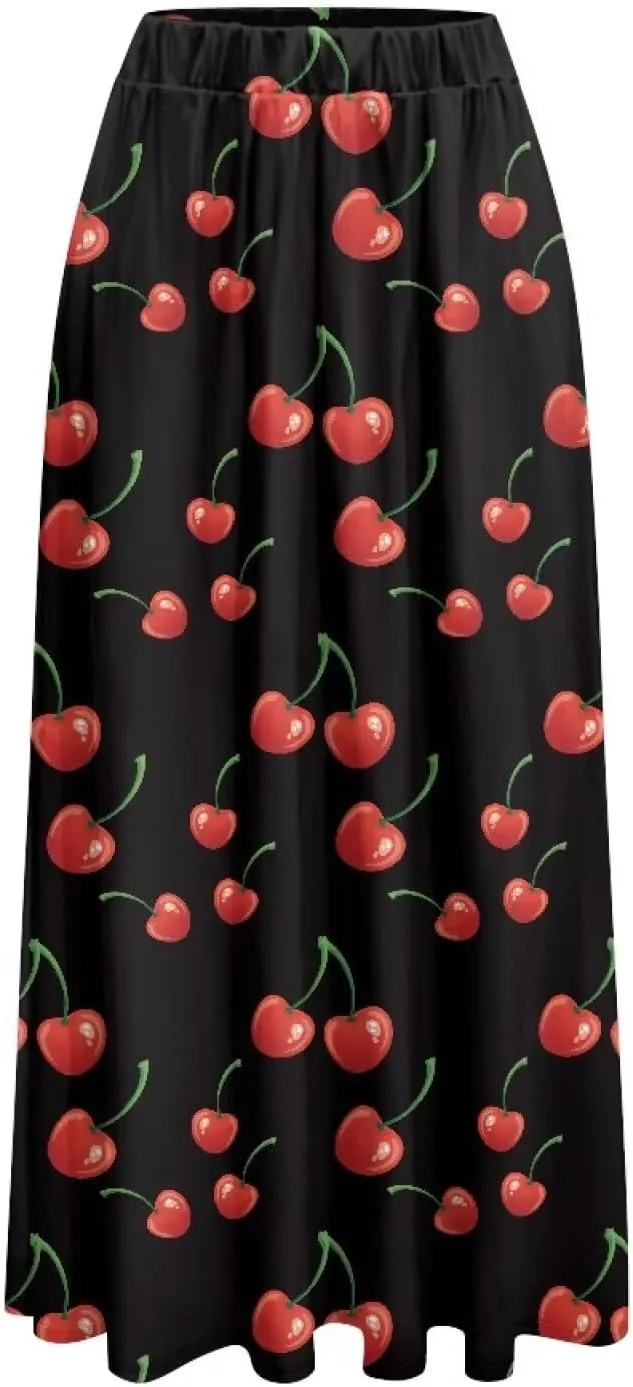 Maxi Skirt for Women Flowy High Waisted Long Skirt with Pockets Swing Skirts for Party Festival Wedding Size S-2XL