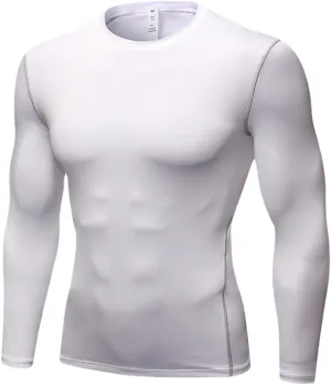 Men Compression Clothing Quick Dry Sleeve Shirt Elastic Bodybuilding Workout Running Tops Custom Logo