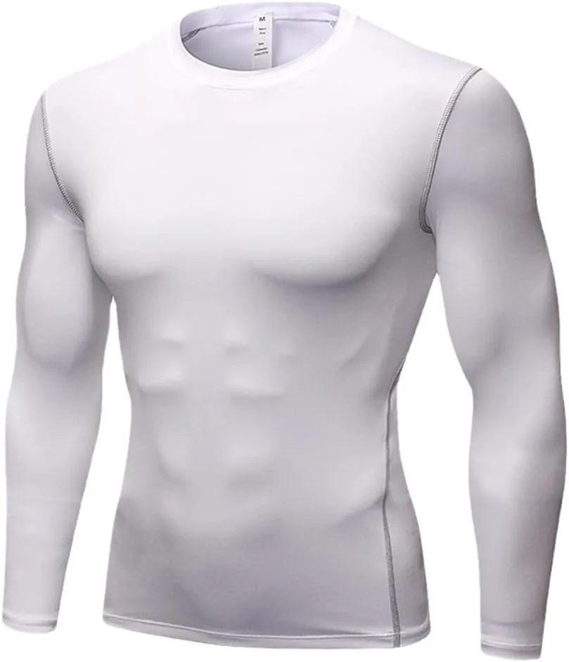Men Compression Clothing Quick Dry Sleeve Shirt Elastic Bodybuilding Workout Running Tops Custom Logo