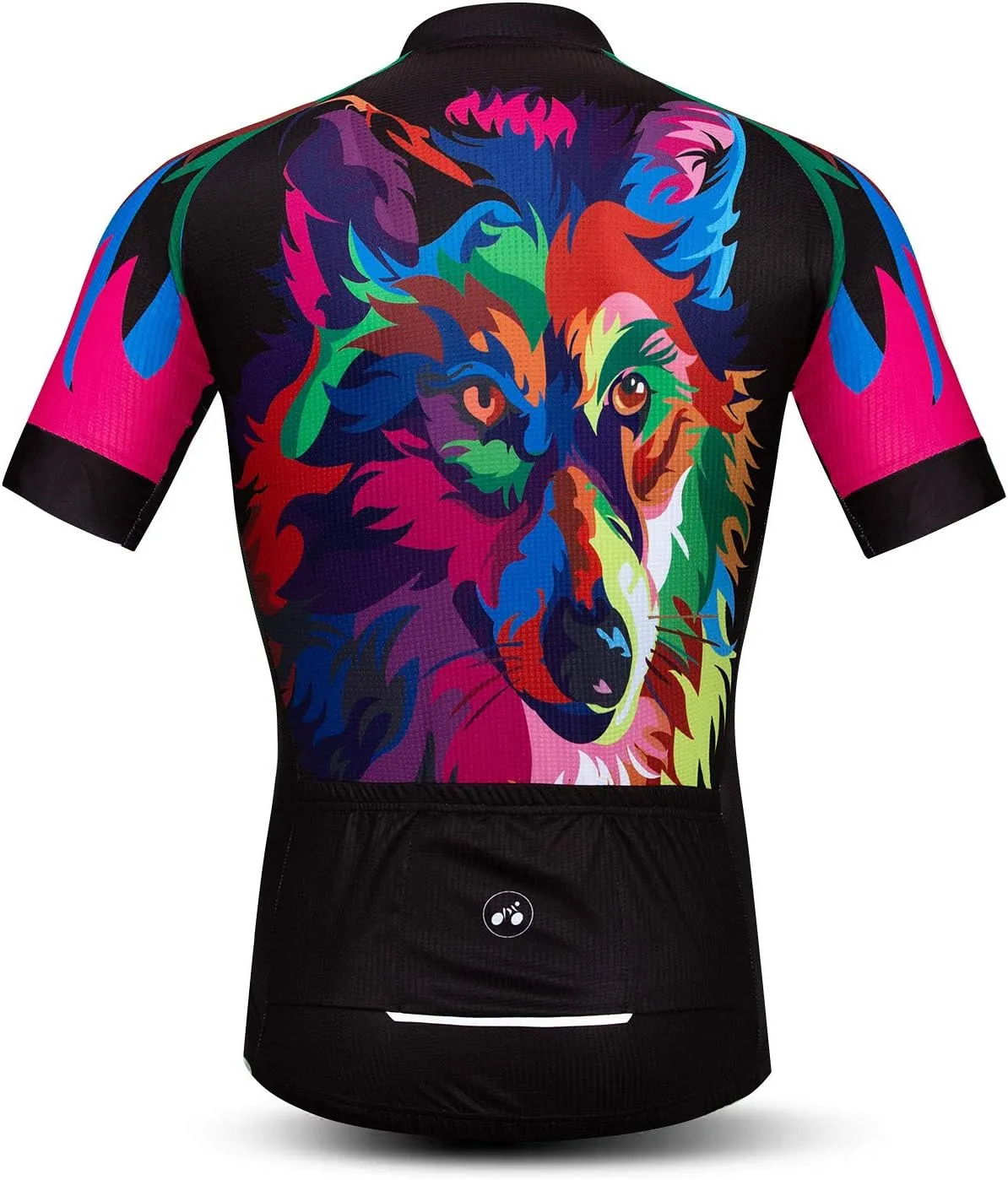 Men Cycling Jersey Skull Bike Short Sleeve Tops Quick-Dry Reflective 3-Pockets S-3XL