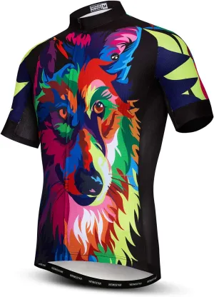 Men Cycling Jersey Skull Bike Short Sleeve Tops Quick-Dry Reflective 3-Pockets S-3XL