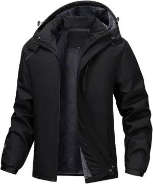 Men Jacket Casual Thicken Warm Cotton Padded Jacket Mens Fashion Hooded Outdoor Windproof Coat Parkas Plus Size Waterproof