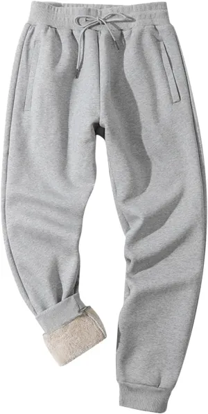 Mens Casual Cotton Sweatpants Drawstring Elastic Waist Wide Leg Pant Loose Fit Baggy Pants House Trousers