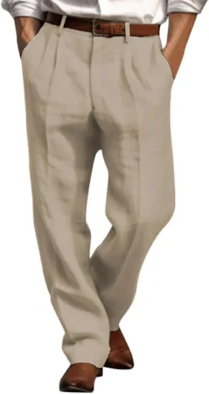 Mens Casual Pants Loose Fit Straight Leg Breathable Summer Beach Pants Plus Size Stretch Outdoor Hiking Jogging Trousers