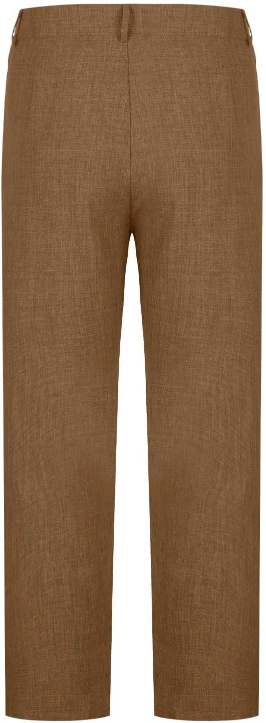 Men's Fashion Suit Pants Flat Front Ecpandable Waist Tapered Trousers Casual Slim Fit Business Golf Pants with Pocket