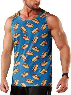 Men's Funny Tank Top Summer Beach Casual Fashion Print Tank Tops for Men Cool Gym Workout Athletic Sleeveless Shirts