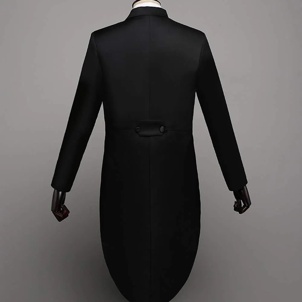Men's Gothic Jacquard Tuxedo Blazer Medieval Victorian Double Breasted Tailcoat Formal Wear Dinner Jacket