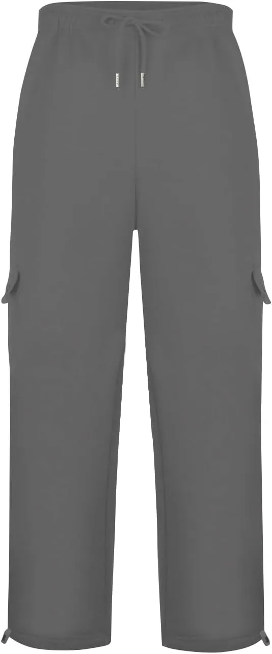 Men's Jogging Cargo Pants Wide Elastic Waist Pants with Multi-Pocket Fit Drawstring Casual Trousers