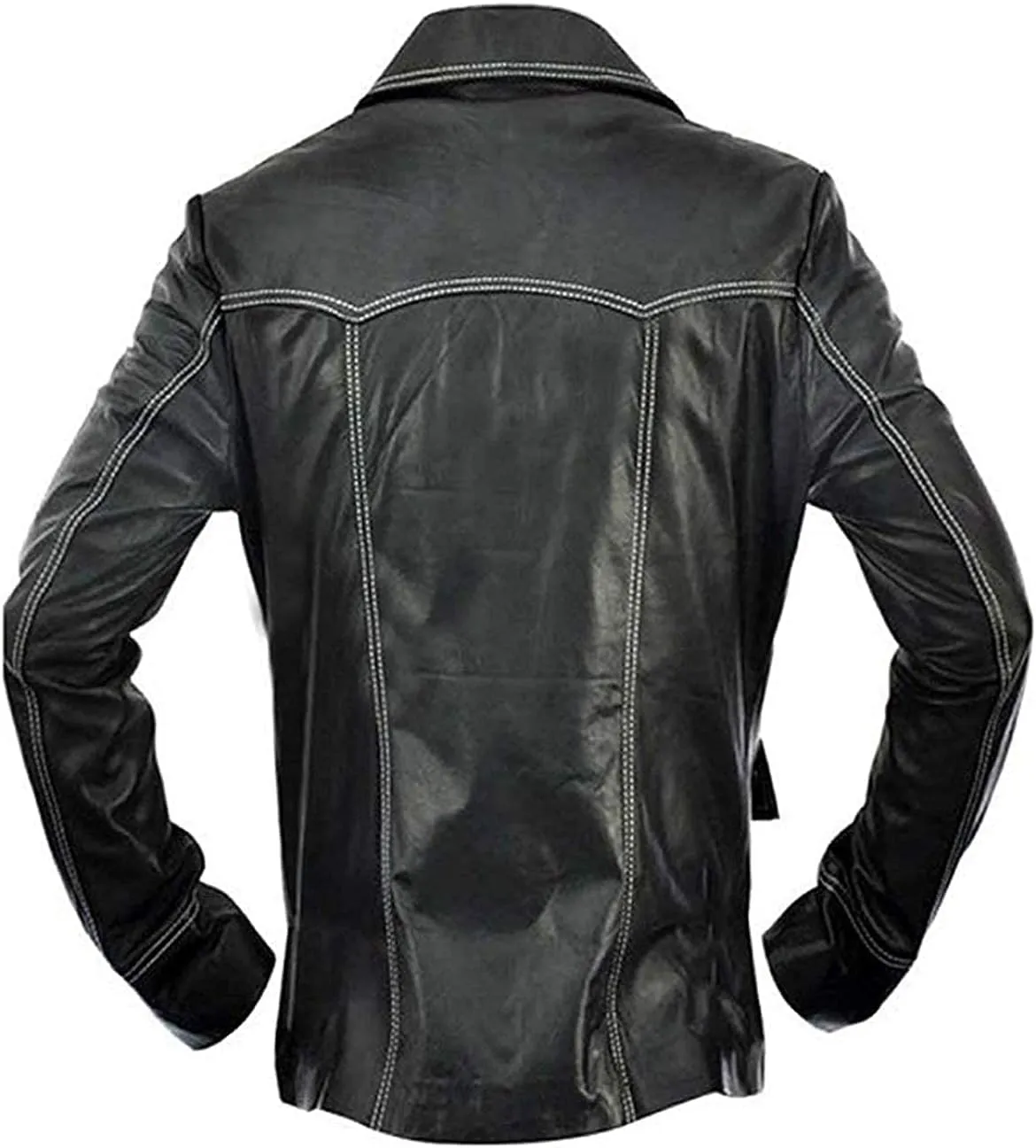 Mens MAYHEM Fight Hybrid Brad Retro Biker White Stripes Red White Inspired Fight Club Movie Tops Leather Motorcycle Jacket