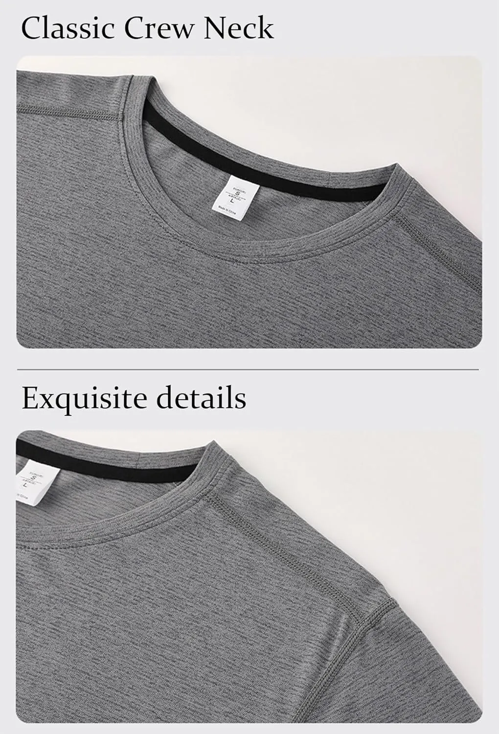 Men's Quick Dry Workout Running T-Shirt Short Sleeve Crewneck Moisture Wicking Athletic Gym Tee Tops