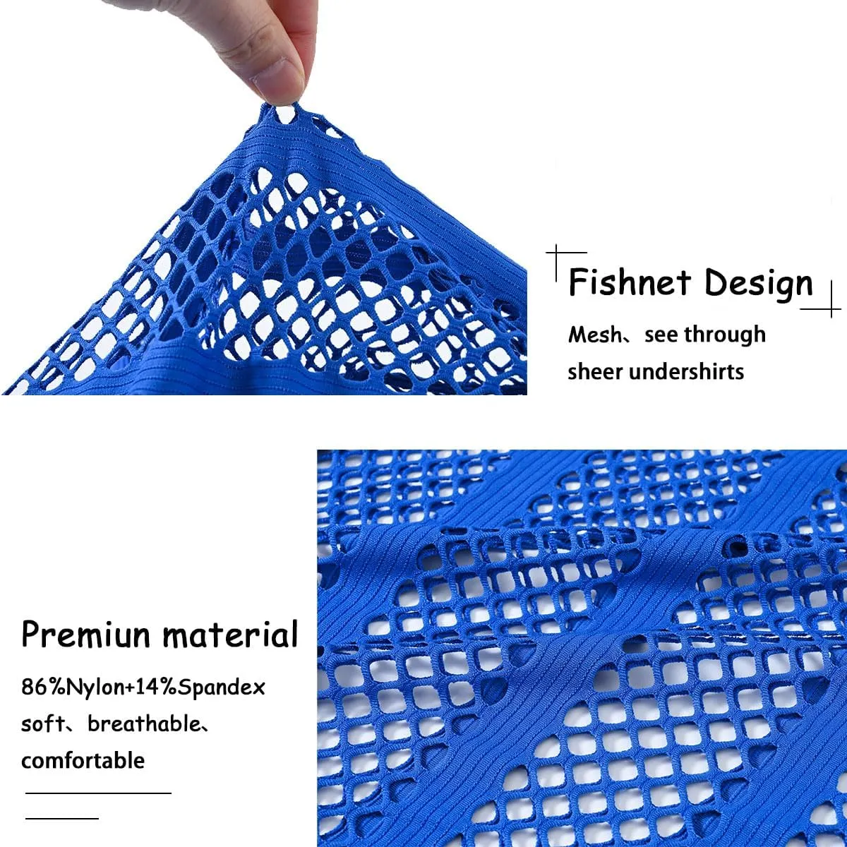 Men's Sexy See Through Fishnet Hoodies Short Sleeve T-Shirt Sheer Mesh Pullover