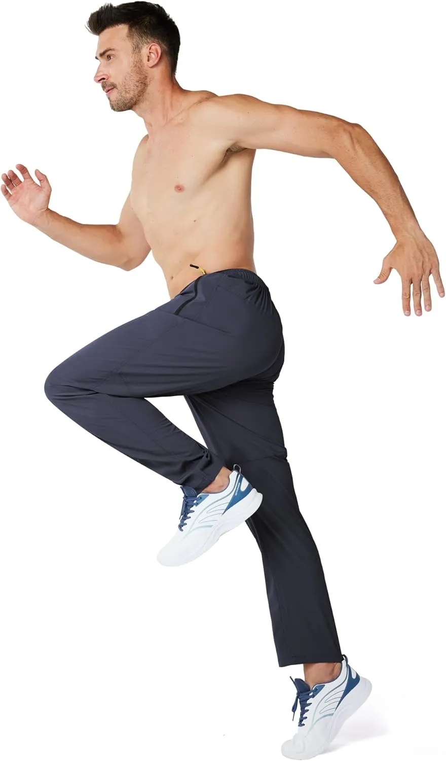 Men's Sweatpants Lightweight Workout Pants with Zipper Pockets Elastic Waist Athletic Pants for Men Exercise Jogging Hiking