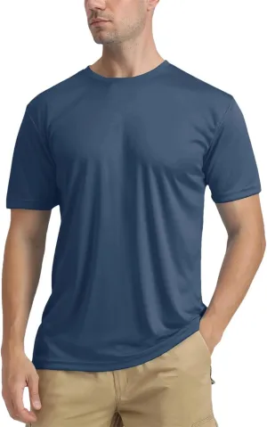 Men's UPF 50  Sun-Protection T-Shirt Anti-UV Quick-Dry Shirt for Gym Running Fishing Sports Casual Wear