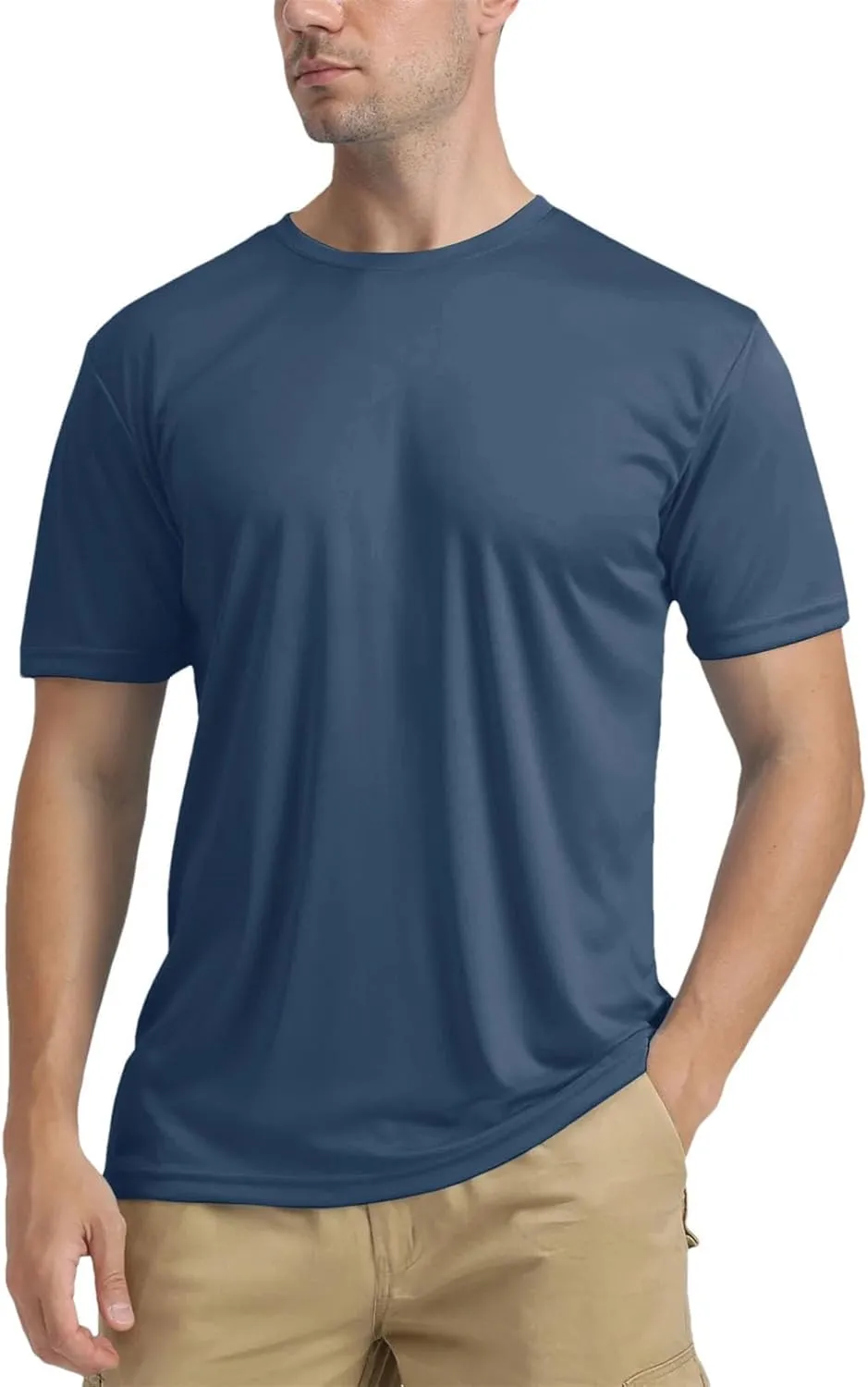 Men's UPF 50  Sun-Protection T-Shirt Anti-UV Quick-Dry Shirt for Gym Running Fishing Sports Casual Wear