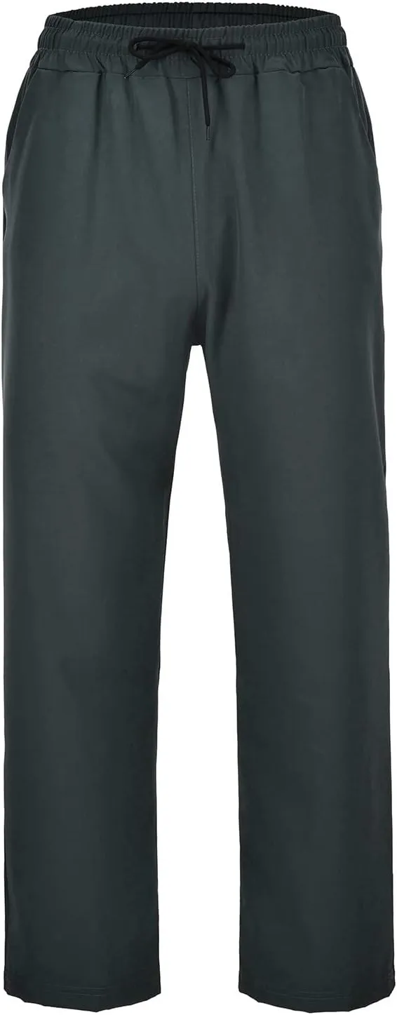 Mens Wide Leg Sweatpants Baggy Elastic Waist Drawstring Joggers Lightweight Plus Size Hiking Athletic Pants Casual Trousers