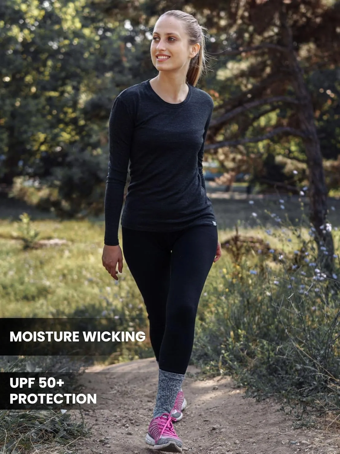 Merino.tech Merino Wool Base Layer Women - 100% Merino Wool Heavyweight, Midweight, Lite Long Sleeve Thermal Shirt and Socks