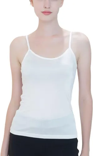 METWAY Womens Silk Camisole/Spaghetti Strap Mulberry Silk Cami Tops/Stretchable Real Knit Silk Tank Undershirt for Layerling