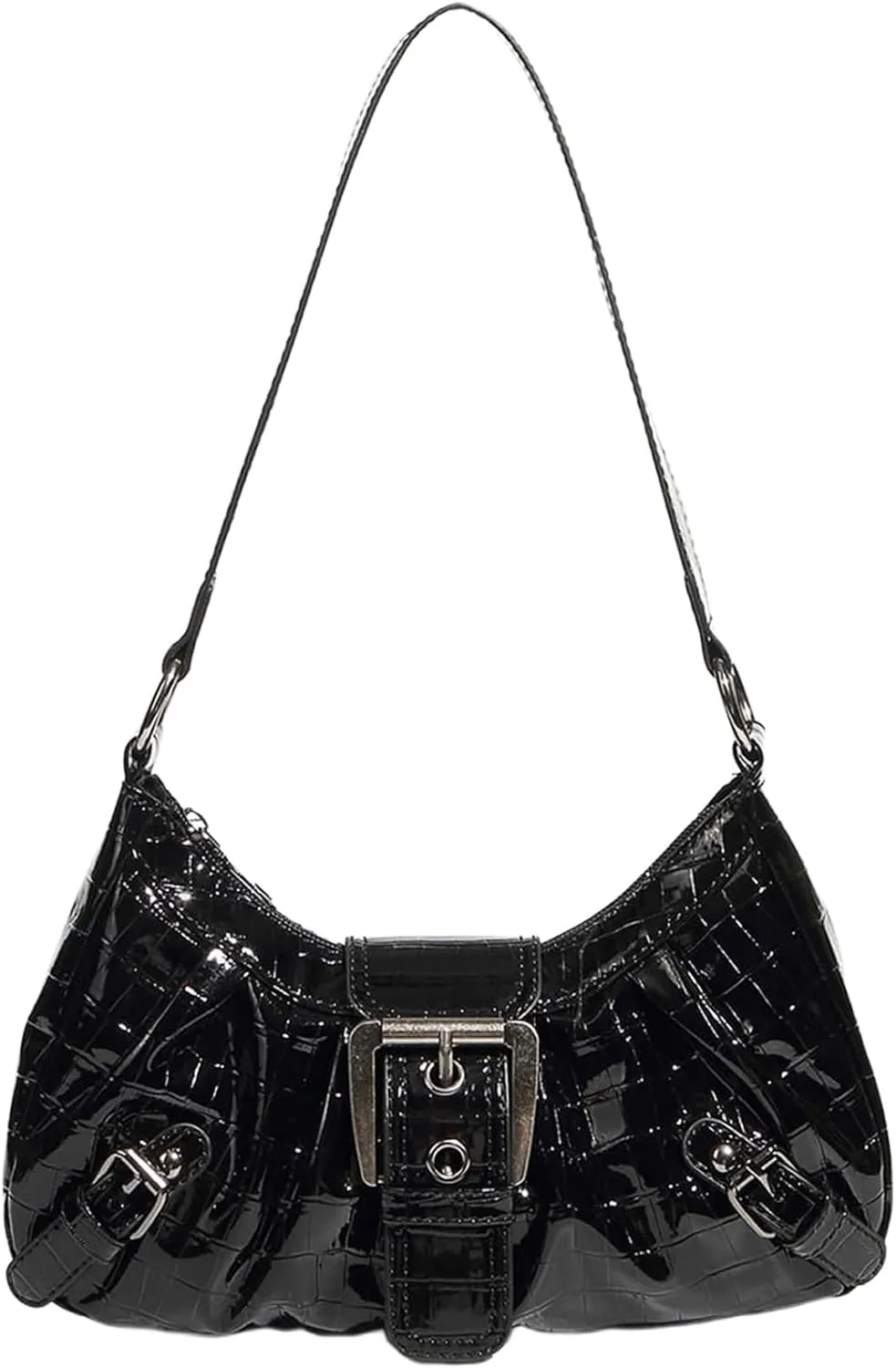 Milumia Women's Purse Top Handle Shoulder Bag Y2k Buckle Punk Hobo Clutch Purses Bags
