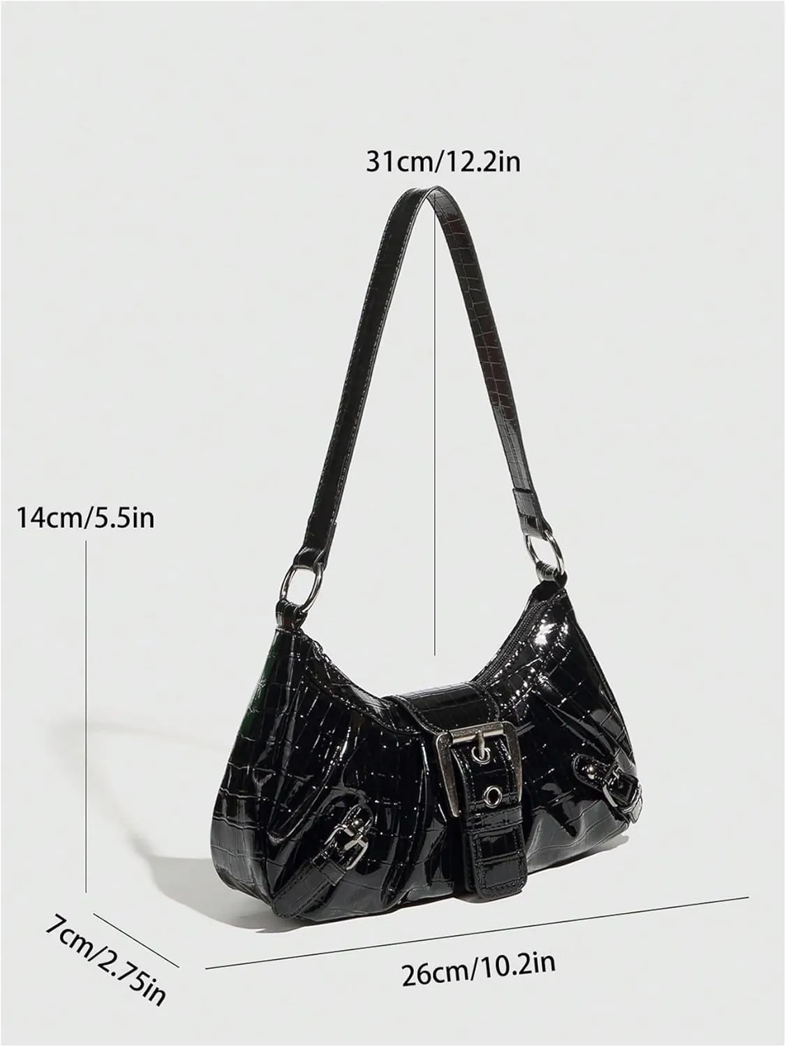 Milumia Women's Purse Top Handle Shoulder Bag Y2k Buckle Punk Hobo Clutch Purses Bags