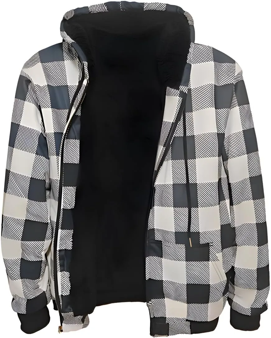 MINANUO Hoodies for Men Full Zip Up Sherpa Lined Sports Sweatshirts Mens Winter Fleece Fabric Jacket with Hood