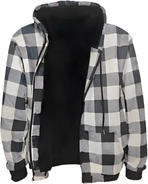 MINANUO Hoodies for Men Full Zip Up Sherpa Lined Sports Sweatshirts Mens Winter Fleece Fabric Jacket with Hood