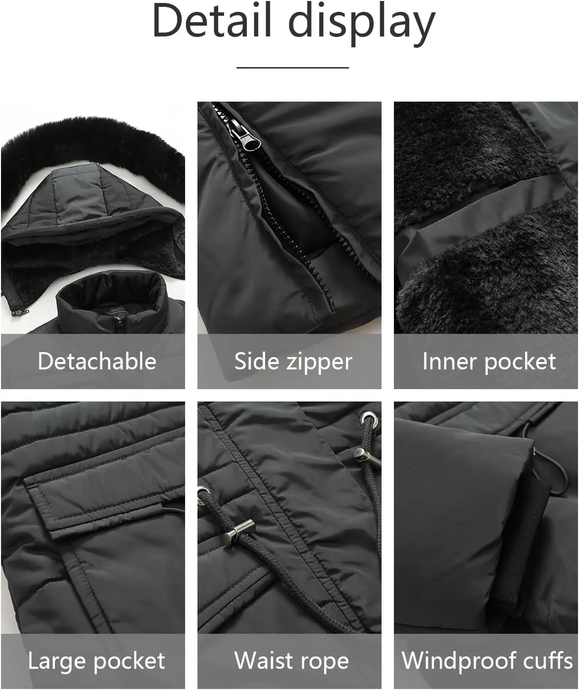 MOERDENG Women's Long Winter Puffer Coat Waterproof Warm Maxi Down Jacket Faux Fur Removable Hood Parka