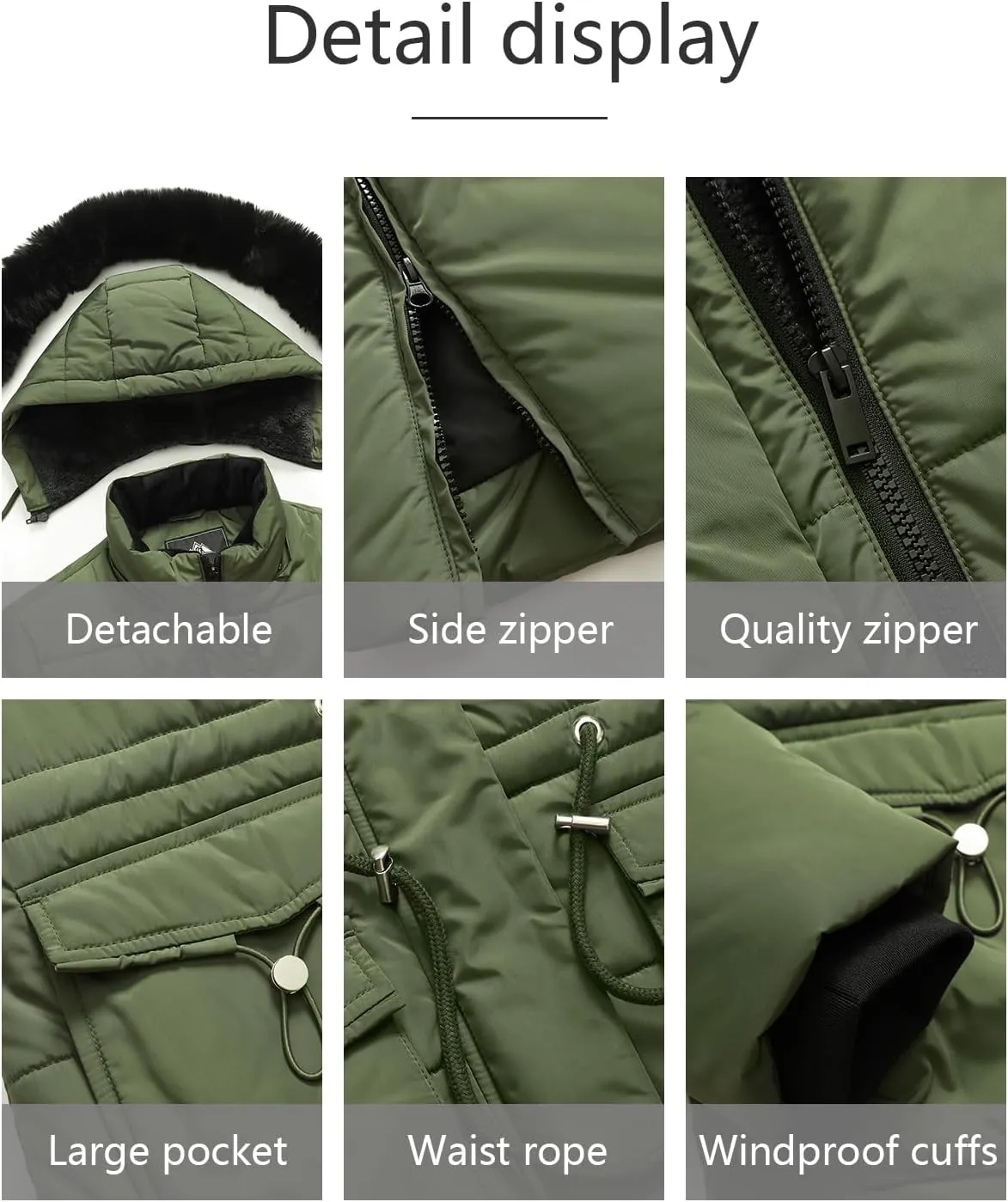 MOERDENG Women's Long Winter Puffer Coat Waterproof Warm Maxi Down Jacket Faux Fur Removable Hood Parka