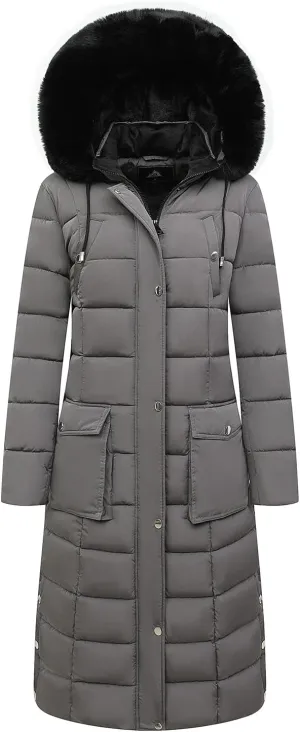 MOERDENG Women's Waterproof Long Winter Coat Thickened Down Alternative Jacket Warm Puffer Jacket Parka