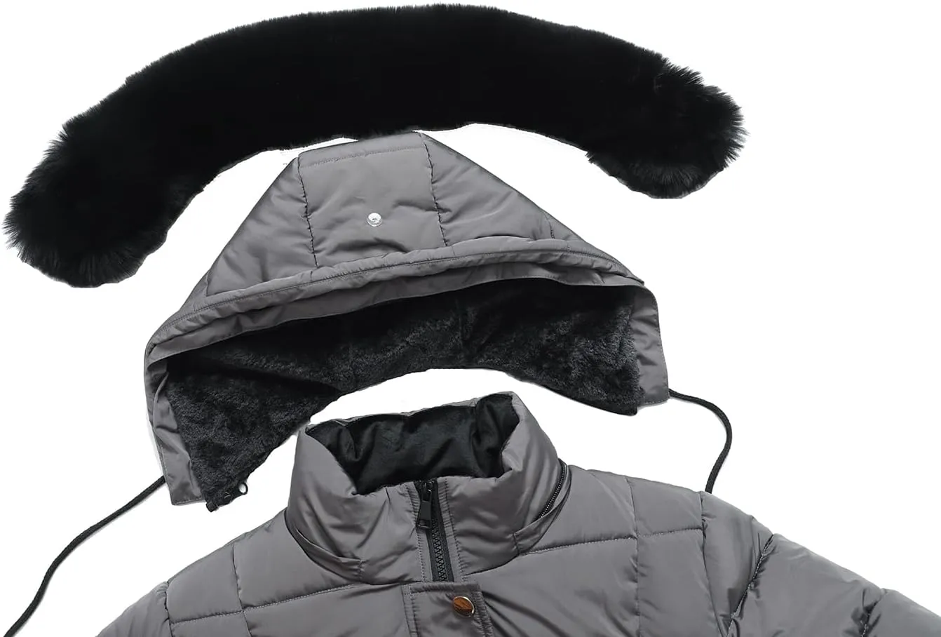 MOERDENG Women's Waterproof Long Winter Coat Thickened Down Alternative Jacket Warm Puffer Jacket Parka