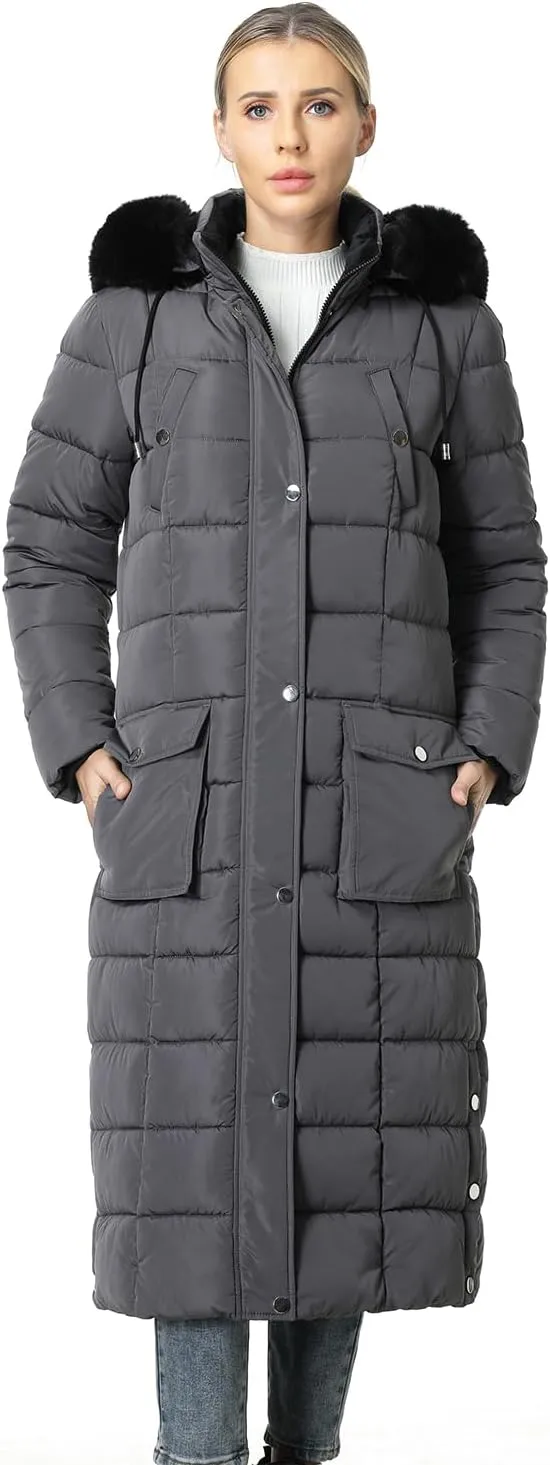 MOERDENG Women's Waterproof Long Winter Coat Thickened Down Alternative Jacket Warm Puffer Jacket Parka